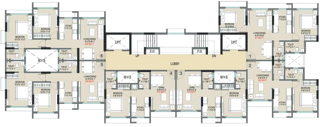 Floor Plan of Empire Stella in Borivali West, Mumbai - Image 327259