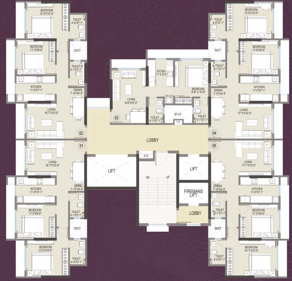 Floor Plan of Empire Meghna in Borivali West, Mumbai - Image 326408