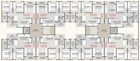 Floor Plan of Nand Shyam Icon in Kalali, Vadodara - Image 128361