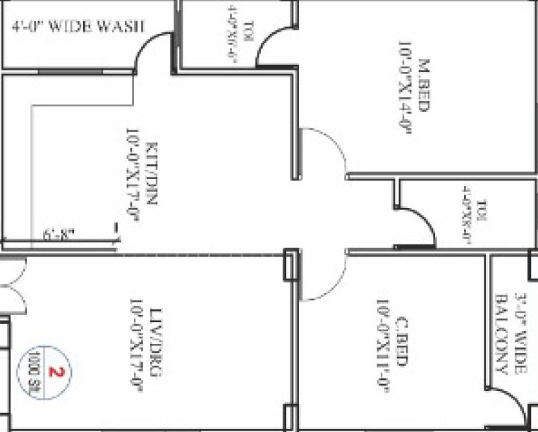 2 BHK Flat in Akshita Heights 2 in Malkajgiri, Hyderabad - Image 866474