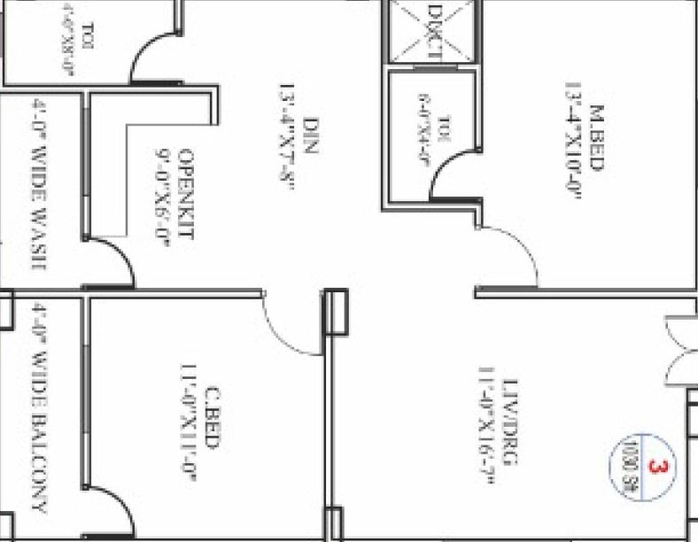 2 BHK Flat in Akshita Heights 2 in Malkajgiri, Hyderabad - Image 866475