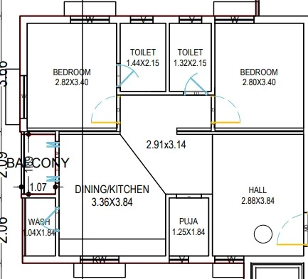 2 BHK Flat in Akshita Heights 1 in Alwal, Hyderabad - Image 866488