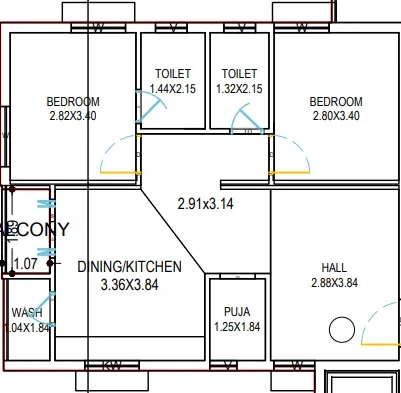 2 BHK Flat in Akshita Heights 1 in Alwal, Hyderabad - Image 866497