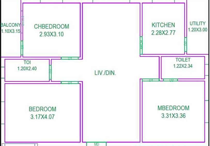 3 BHK Flat in Jubilee Gokulam in Uppal, Hyderabad - Image 835478