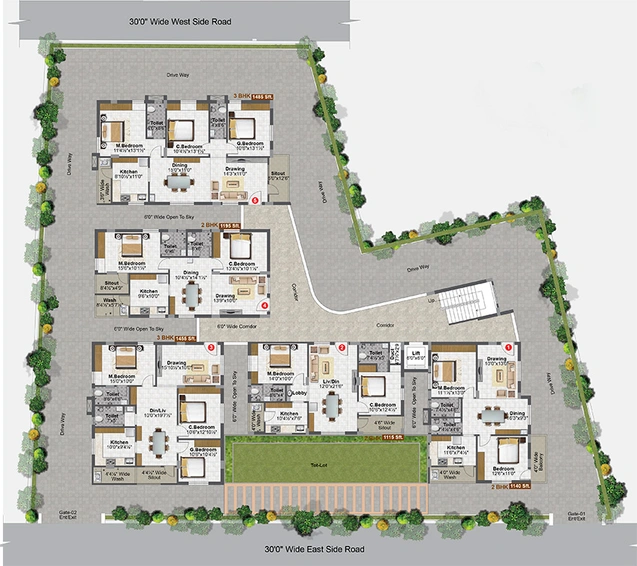 Master Plan of Jubilee Shubhanjali in Kothapet, Hyderabad - Image 230192