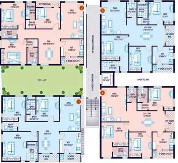 Floor Plan of Jubilee Surya in Dilsukhnagar, Hyderabad - Image 230201