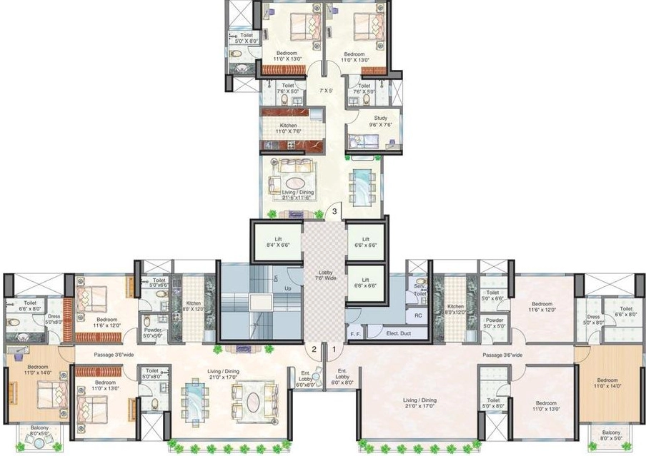 Floor Plan of Sheth Polaris in Goregaon West, Mumbai - Image 336118