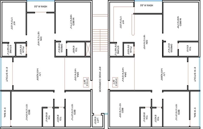 Floor Plan of Jubilee Sri Nilayam in Jubilee Hills, Hyderabad - Image 315696