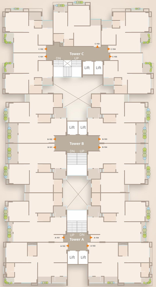 Floor Plan of Madhav Varniraj Palace in Dabhoi Road, Vadodara - Image 128846