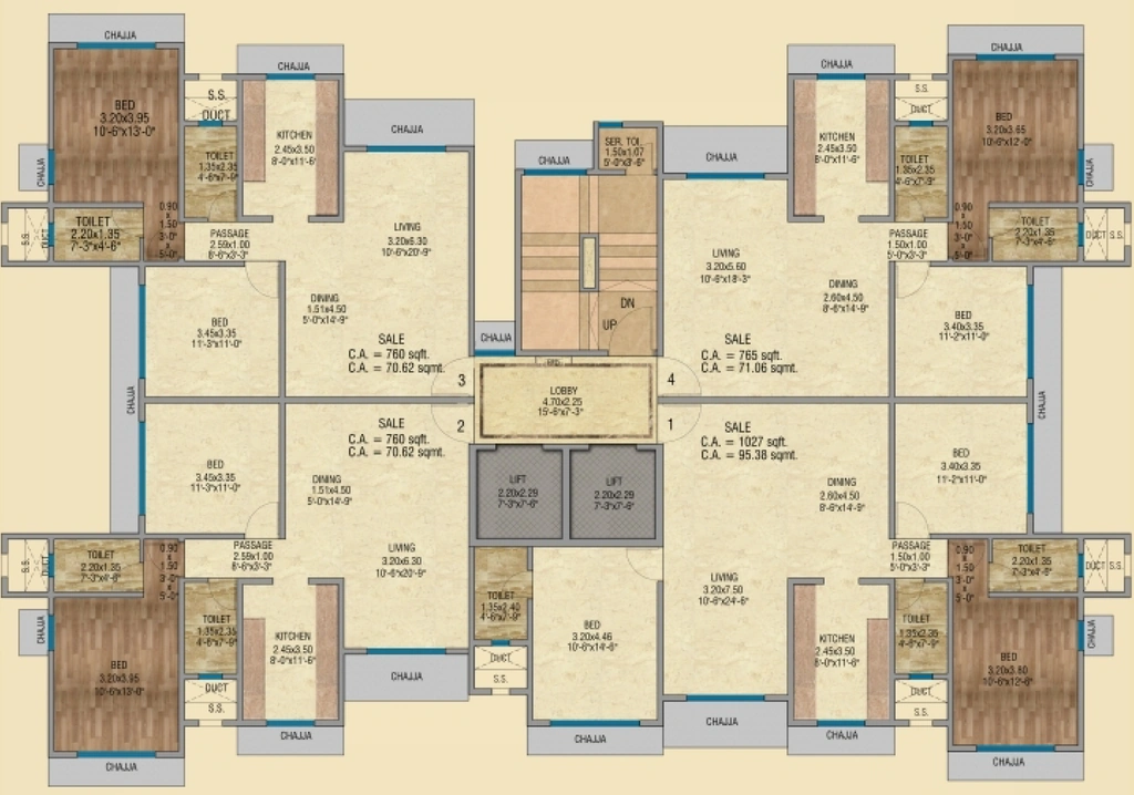 Floor Plan of Mayfair Astral in Jogeshwari West, Mumbai - Image 334687