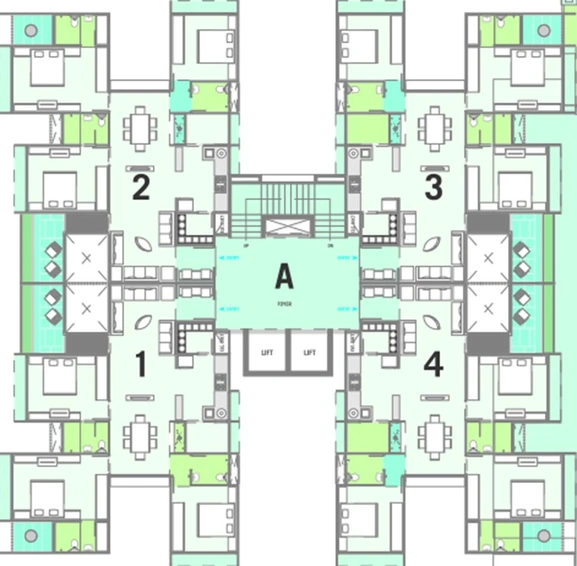 Floor Plan of Gala Swing in South Bopal, Ahmedabad - Image 262925