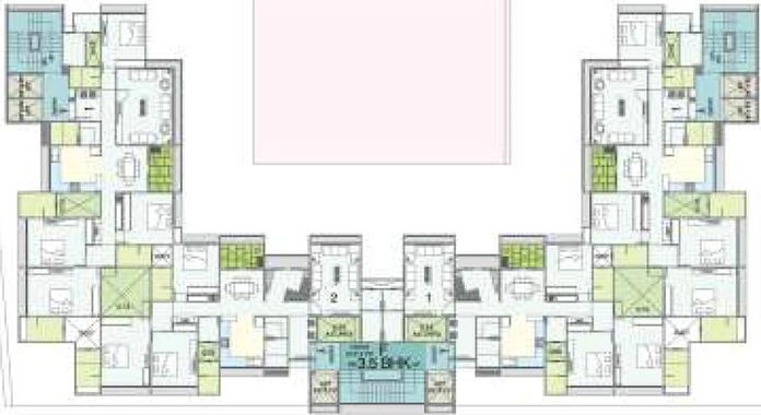Floor Plan of Gala Aura in Bopal, Ahmedabad - Image 272629