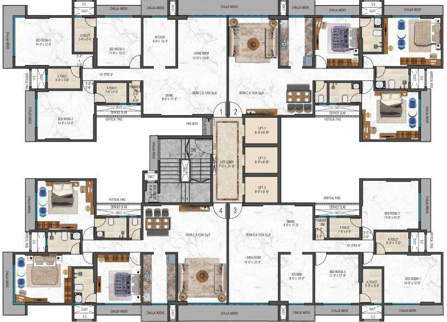 Floor Plan of Mayfair Muse in Bandra West, Mumbai - Image 329100