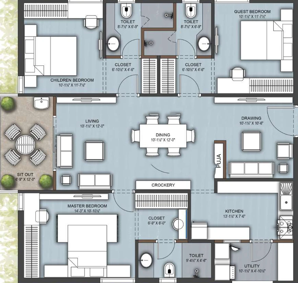 3 BHK Flat in Elegans Birds In Paradise in Kollur, Hyderabad - Image 866791