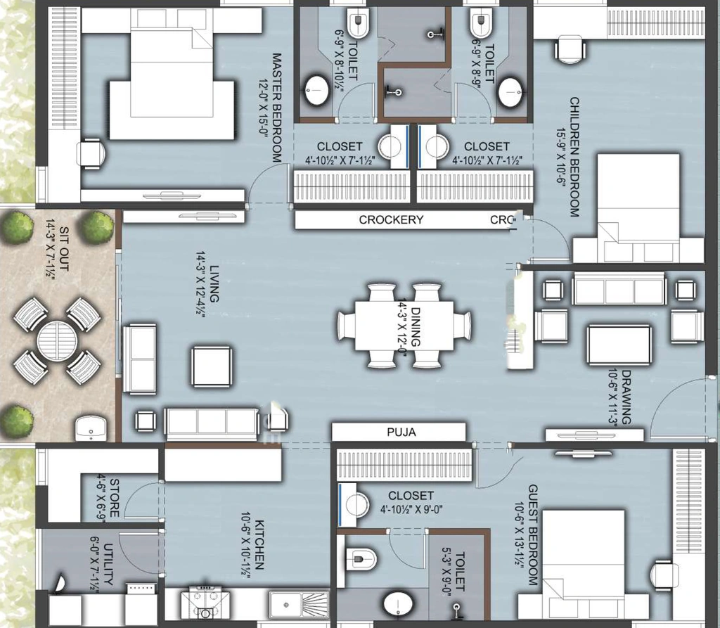 3 BHK Flat in Elegans Birds In Paradise in Kollur, Hyderabad - Image 866792