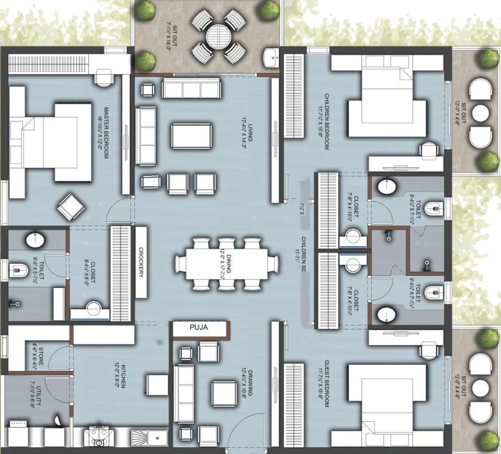 3 BHK Flat in Elegans Birds In Paradise in Kollur, Hyderabad - Image 866793