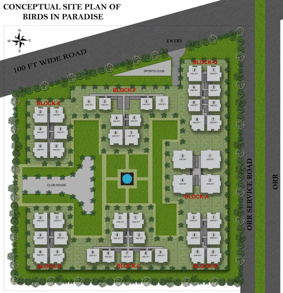 Master Plan of Elegans Birds In Paradise in Kollur, Hyderabad - Image 315400