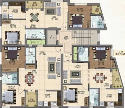 Floor Plan of Pearl Petunia in Perumbakkam, Chennai - Image 241971