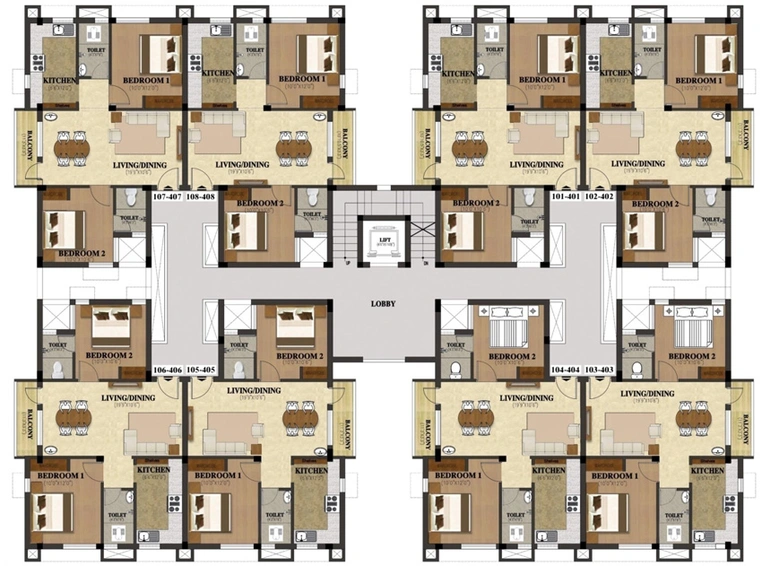 Floor Plan of Pearl Sardar in Perungalathur, Chennai - Image 242079