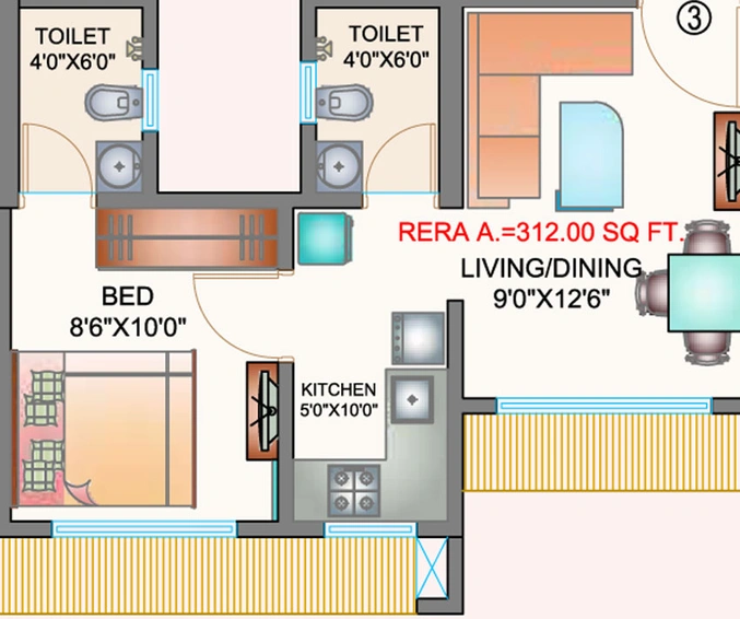 1 BHK Flat in Je & Vee Kedarnath in Dahisar East, Mumbai - Image 462157