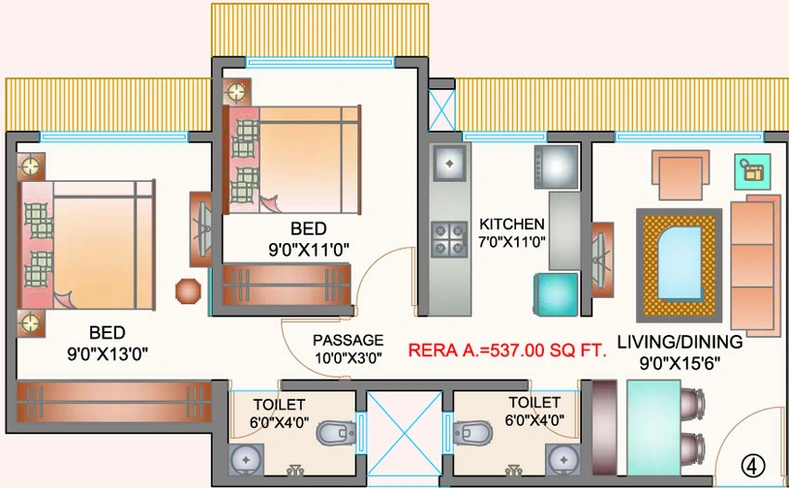 2 BHK Flat in Je & Vee Kedarnath in Dahisar East, Mumbai - Image 462159