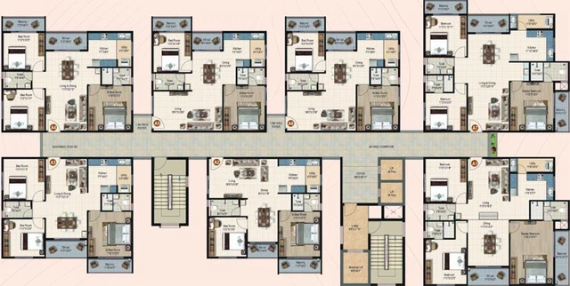 Floor Plan of Sanjeevini Aarna in Hoskote, Bangalore - Image 127109