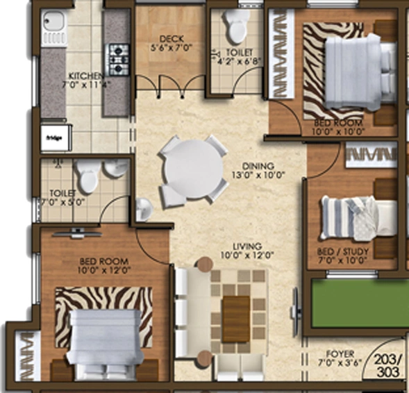 2.5 BHK Flat in Pearl Ferndale in Medavakkam, Chennai - Image 840651