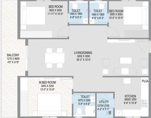3 BHK Flat in Fuzen Sky Plaza in Secunderabad, Hyderabad - Image 867005