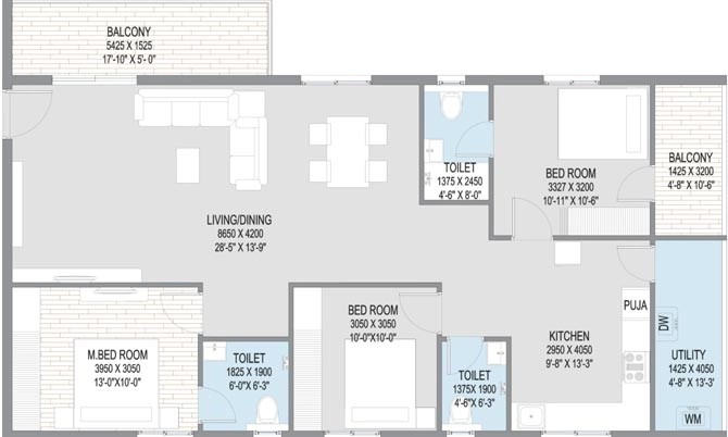 3 BHK Flat in Fuzen Sky Plaza in Secunderabad, Hyderabad - Image 867006
