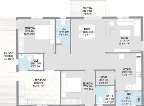 3 BHK Flat in Fuzen Sky Plaza in Secunderabad, Hyderabad - Image 867007