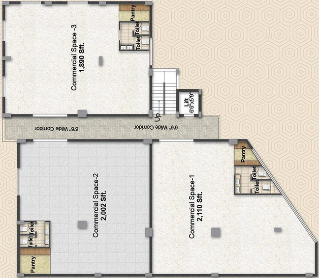 Floor Plan of Commercial Inspire Arena in Puppalaguda, Hyderabad - Image 290716