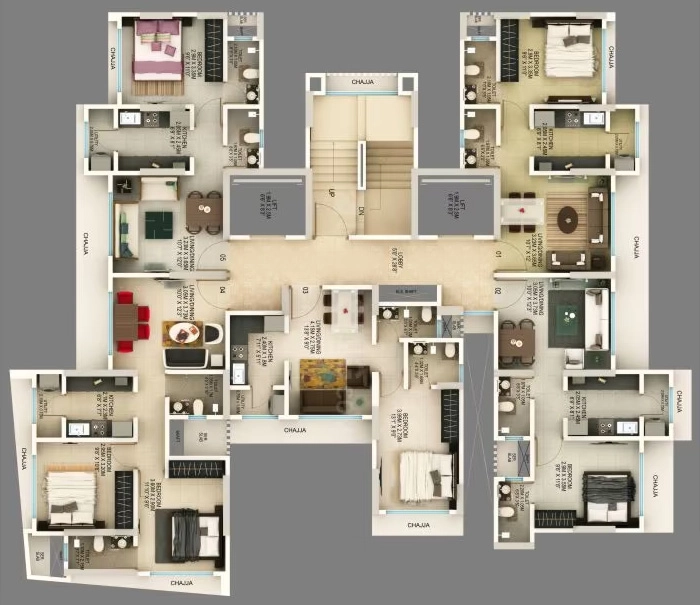 Floor Plan of Srishti Elegance in Bhandup West, Mumbai - Image 336293