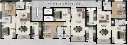 Floor Plan of Pearl Adobe in Medavakkam, Chennai - Image 242615