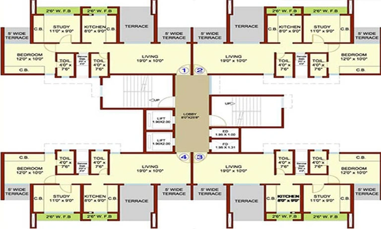 Floor Plan of Neelsidhi Amarante in Kalamboli, Navi Mumbai - Image 252108