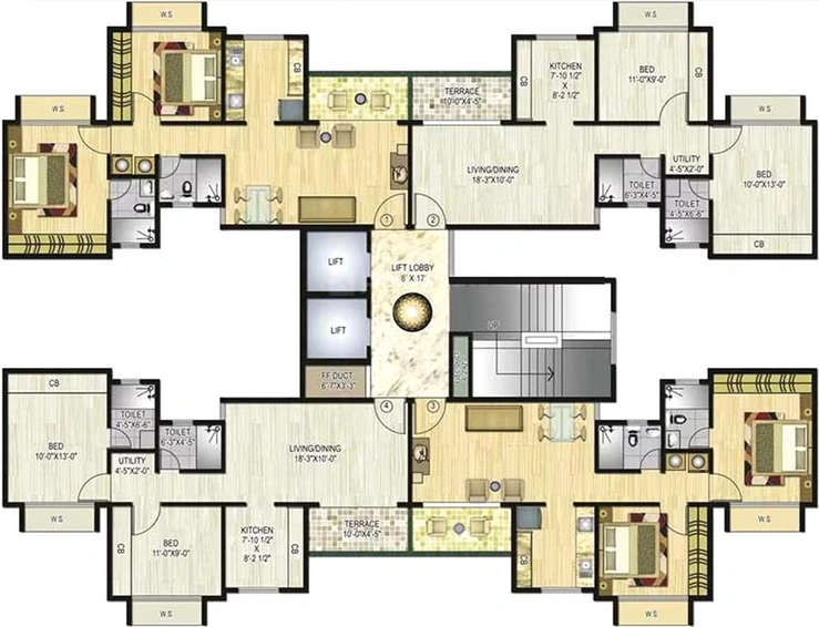 Floor Plan of Neelsidhi Atlantis in Nerul, Navi Mumbai - Image 252143