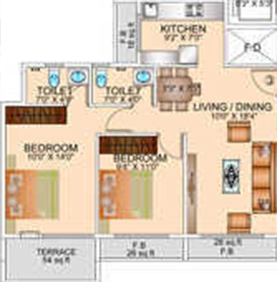 2 BHK Flat in Neelsidhi Neel Viveza in Ulwe, Navi Mumbai - Image 840739