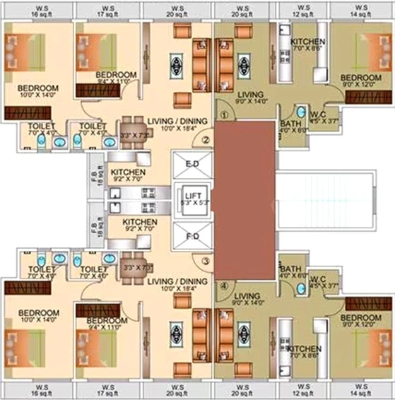 Floor Plan of Neelsidhi Neel Viveza in Ulwe, Navi Mumbai - Image 252270