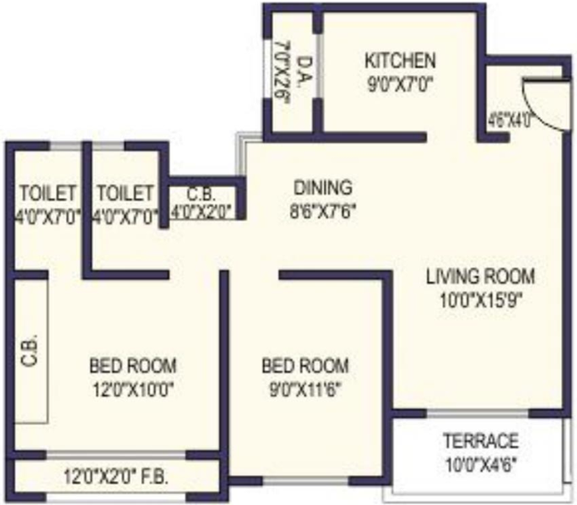 2 BHK Flat in Neelsidhi Balaji Garden in Dombivli, Thane - Image 842463