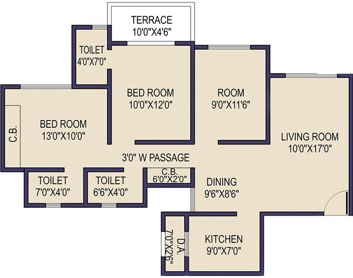 3 BHK Flat in Neelsidhi Balaji Garden in Dombivli, Thane - Image 842464