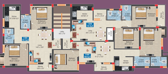 Floor Plan of GP Homes Caspia in Korattur, Chennai - Image 236432