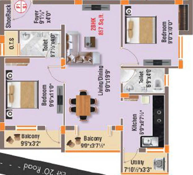 2 BHK Flat in GP Lake Spirea in Korattur, Chennai - Image 837702