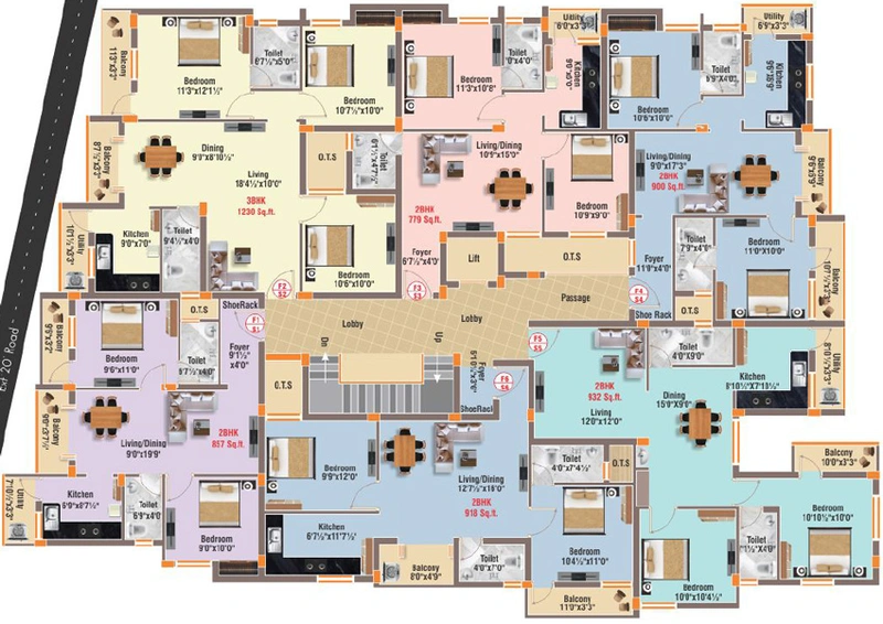Floor Plan of GP Lake Spirea in Korattur, Chennai - Image 236445