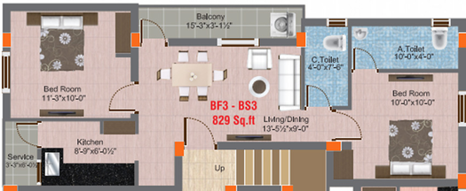 2 BHK Flat in GP New Springs in Thirumullaivoyal, Chennai - Image 837713