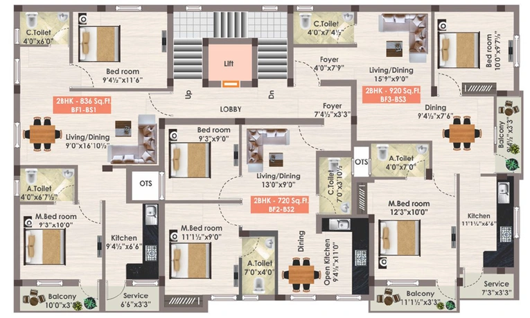 Floor Plan of GP Magnolia in Ayanambakkam, Chennai - Image 236481