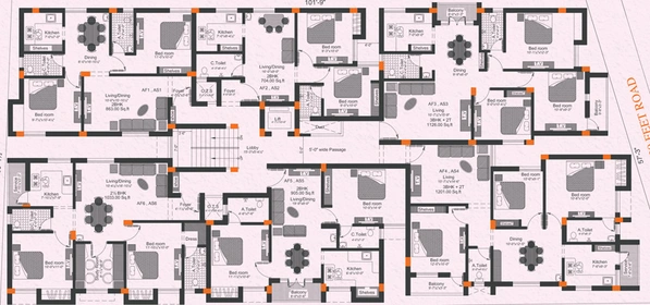 Floor Plan of GP Freesia in Korattur, Chennai - Image 236488