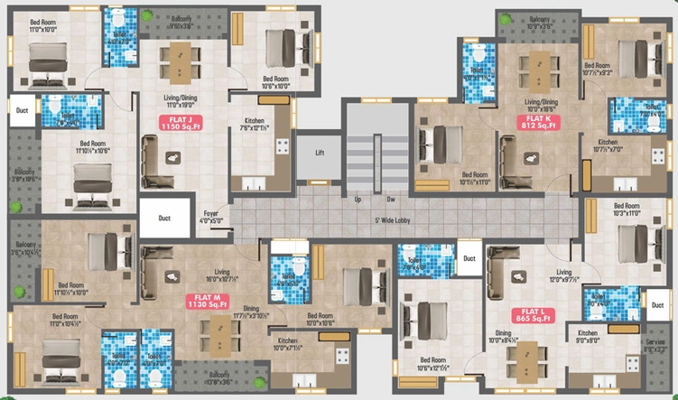 Floor Plan of GP Flora Ruby in Porur, Chennai - Image 236625