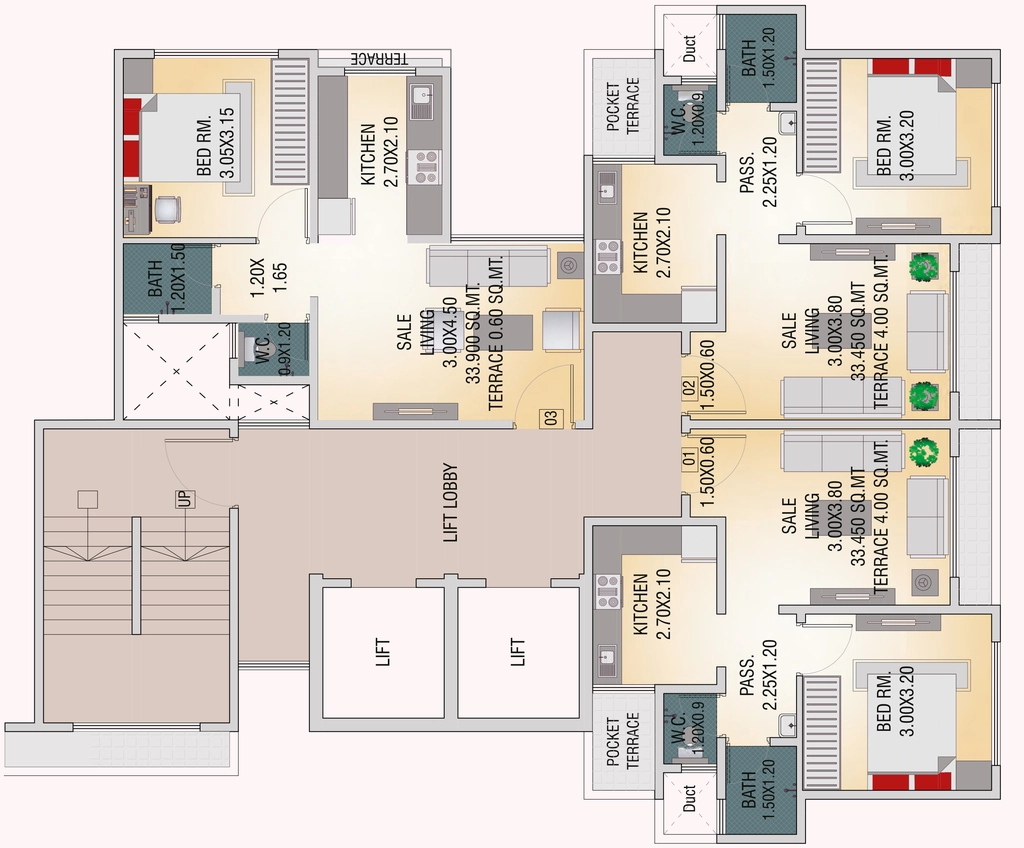 Floor Plan of Sanghvi Atlanta in Bhandup West, Mumbai - Image 344551