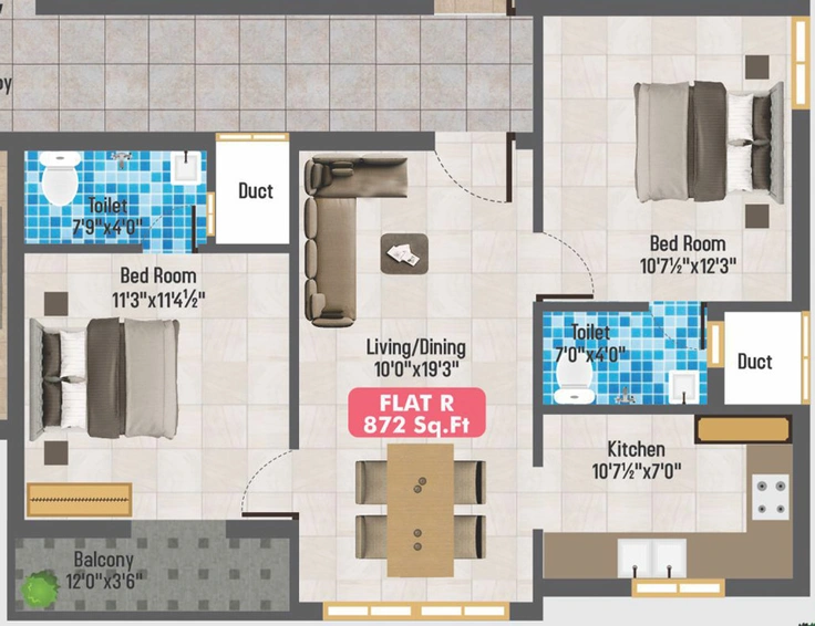 2 BHK Flat in GP Flora Emerald in Porur, Chennai - Image 837783