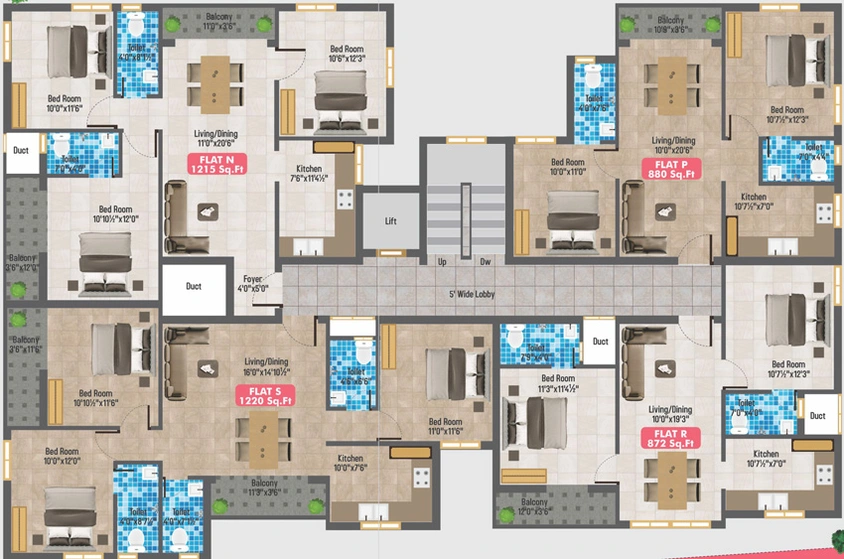 Floor Plan of GP Flora Emerald in Porur, Chennai - Image 236632