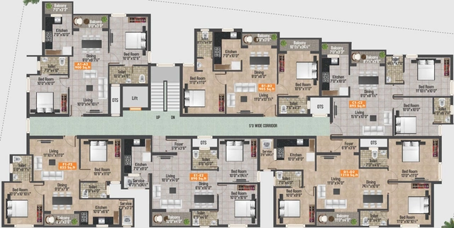 Floor Plan of GP Fern Breeze in Ambattur, Chennai - Image 236725